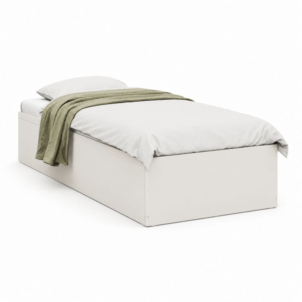 Letto singolo bianco in pannello truciolare nobilitato rettangolare per materasso 90 x 200 cm