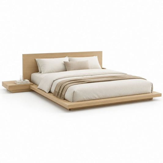 Letto matrimoniale con struttura piattaforma rovere chiaro 160 x 200 cm