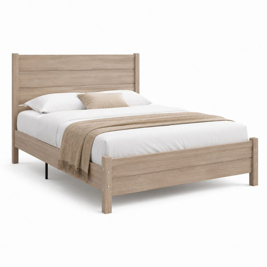 Letto matrimoniale rettangolare rovere chiaro in MDF 160 x 200 cm